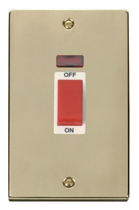 VPBR203WH  Deco Victorian 2 Gang 45A DP Switch With Neon